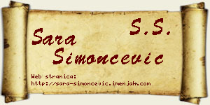 Sara Simončević vizit kartica